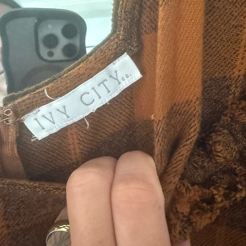 Ivy City Co….Plaid Brown Dress - Picture 2 of 2